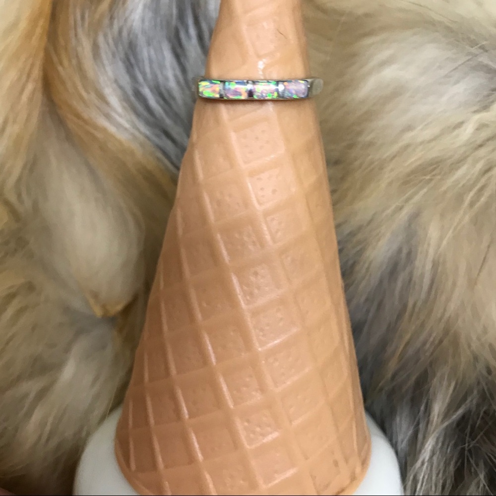 Opal-stone Sterling Ring-Size7